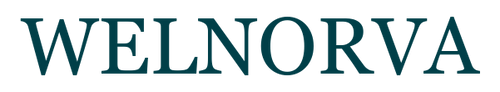 Welnorva dark teal wordmark
